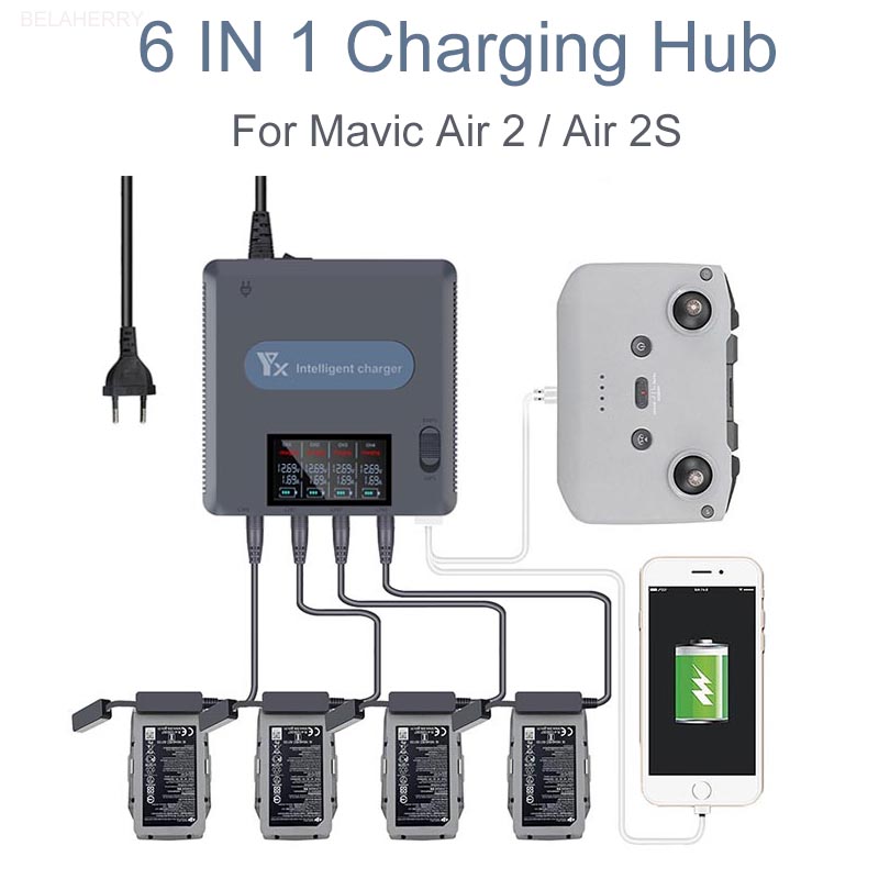 Drone Battery Adapter - Зарядное устройство 6 в 1 с