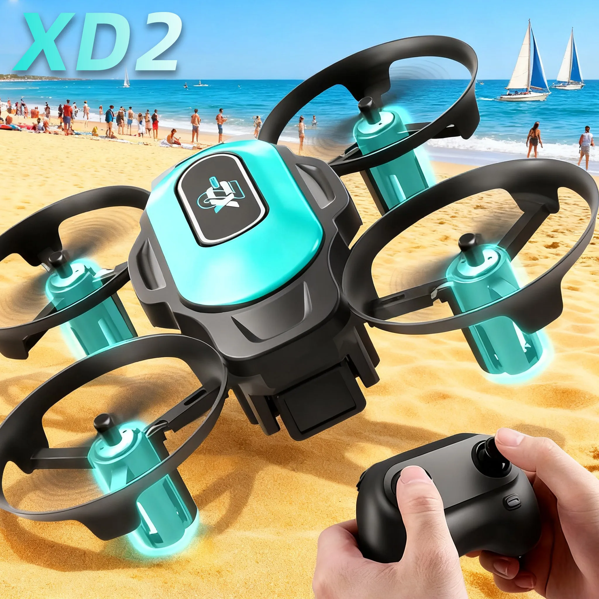 Drone Beacon Light - Мини-дрон XD2, 360° ° Квадрокоптер для