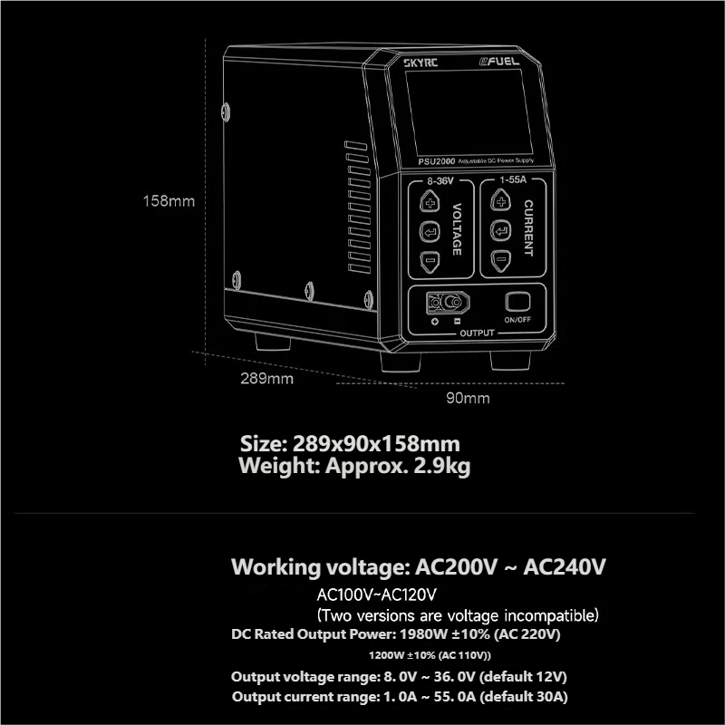 SKYRC PSU2000 1980W Регулируем – обзор и цена Drone Battery Charger